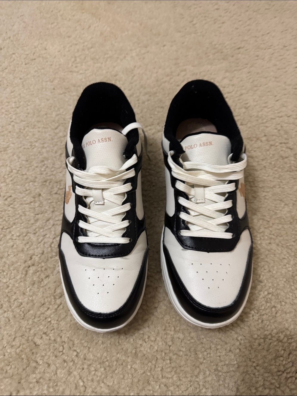 U.S. Polo Assn. Black and White Low-Top Sneakers